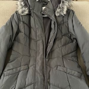 Long puffer coat with hood